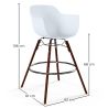 Taburetes de Bar - Diseño Escandinavo - Patas de Madera Oscura - Pack de 4 - Nordika image 7