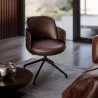 Sillón Giratorio Tapizado en Cuero - Diseño Moderno para Oficinas y Hoteles de Lujo - Carla image 7