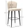 Taburete de Bar Tapizado en Terciopelo - Diseño Moderno y Premium para Restaurantes, Hoteles y Hogares - Velvet Icon image 7
