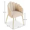 Silla de Comedor Diseño Concha Glam en Terciopelo - Patas Doradas - Shell image 7