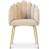 Silla de Comedor Diseño Concha Glam en Terciopelo - Patas Doradas - Shell image 7