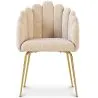 Silla de Comedor Diseño Concha Glam en Terciopelo - Patas Doradas - Shell image 7