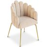 Silla de Comedor Diseño Concha Glam en Terciopelo - Patas Doradas - Shell image 7