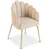 Silla de Comedor Diseño Concha Glam en Terciopelo - Patas Doradas - Shell image 7