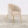 Silla de Comedor Diseño Concha Glam en Terciopelo - Patas Doradas - Shell image 7