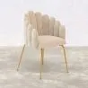 Silla de Comedor Diseño Concha Glam en Terciopelo - Patas Doradas - Shell image 7