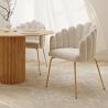 Silla de Comedor Diseño Concha Glam en Terciopelo - Patas Doradas - Shell image 7