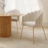 Silla de Comedor Diseño Concha Glam en Terciopelo - Patas Doradas - Shell image 7