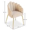 Silla de Comedor Diseño Concha Glam en Terciopelo - Patas Doradas - Shell image 7