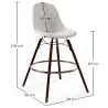 Taburete de Bar de Terciopelo - Diseño Escandinavo y Patas de Madera Oscura - Skögur image 7