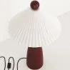 Lámpara de mesa con base de madera y pantalla de cemento blanco - Ambiana image 7