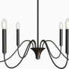 Lámpara colgante de metal estilo candelabro negro mate – 6 brazos - Lumella image 7