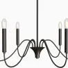 Lámpara colgante de metal estilo candelabro negro mate – 6 brazos - Lumella image 7