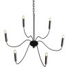 Lámpara colgante de metal estilo candelabro negro mate – 6 brazos - Lumella image 7
