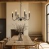 Lámpara colgante de metal estilo candelabro negro mate – 6 brazos - Lumella image 7
