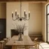 Lámpara colgante de metal estilo candelabro negro mate – 6 brazos - Lumella image 7