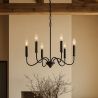 Lámpara colgante de metal estilo candelabro negro mate – 6 brazos - Lumella image 7