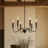 Lámpara colgante de metal estilo candelabro negro mate – 6 brazos - Lumella image 7