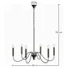 Lámpara colgante de metal estilo candelabro negro mate – 6 brazos - Lumella image 7