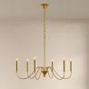 Lámpara colgante dorada de 6 brazos – Estilo candelabro moderno en metal - Vintessa image 7