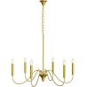 Lámpara colgante dorada de 6 brazos – Estilo candelabro moderno en metal - Vintessa image 7