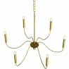 Lámpara colgante dorada de 6 brazos – Estilo candelabro moderno en metal - Vintessa image 7