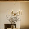 Lámpara colgante dorada de 6 brazos – Estilo candelabro moderno en metal - Vintessa image 7