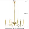 Lámpara colgante dorada de 6 brazos – Estilo candelabro moderno en metal - Vintessa image 7