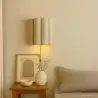Aplique de pared con pantalla de tela y estructura dorada envejecida - Treya image 7
