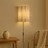 Aplique de pared con pantalla de tela y estructura dorada envejecida - Treya image 7