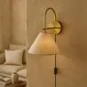Aplique de Pared Dorado Vintage con Enchufe e Interruptor - Boly image 7