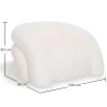Sillón moderno tapizado en tela bouclé blanco crema – Diseño curvo y confortable - Gab image 7