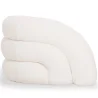 Sillón moderno tapizado en tela bouclé blanco crema – Diseño curvo y confortable - Gab image 7