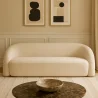 Sofá Curvo de 2 M en Tela Bouclé Blanco - 3 plazas - Diseño Moderno y Elegante - Ashton image 7