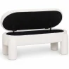 Banco Con Almacenamiento Tapizado En Tela Bouclé Blanco Roto – Asiento Moderno Para Salón Y Dormitorio - Boreta image 7