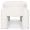 Banco Con Almacenamiento Tapizado En Tela Bouclé Blanco Roto – Asiento Moderno Para Salón Y Dormitorio - Boreta image 7