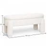 Banco Con Almacenamiento Tapizado En Tela Bouclé Blanco Roto – Asiento Moderno Para Salón Y Dormitorio - Boreta image 7