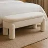 Banco Con Almacenamiento Tapizado En Tela Bouclé Blanco Roto – Asiento Moderno Para Salón Y Dormitorio - Boreta image 7