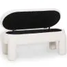 Banco Con Almacenamiento Tapizado En Tela Bouclé Blanco Roto – Asiento Moderno Para Salón Y Dormitorio - Boreta image 7