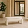Banco Con Almacenamiento Tapizado En Tela Bouclé Blanco Roto – Asiento Moderno Para Salón Y Dormitorio - Boreta image 7