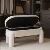 Banco Con Almacenamiento Tapizado En Tela Bouclé Blanco Roto – Asiento Moderno Para Salón Y Dormitorio - Boreta image 7