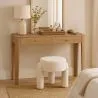Taburete Tapizado En Tela Bouclé Blanco Roto – Asiento Moderno Para Salón Y Dormitorio - Boreta image 7