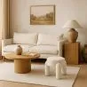 Taburete Tapizado En Tela Bouclé Blanco Roto – Asiento Moderno Para Salón Y Dormitorio - Boreta image 7