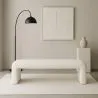 Banco Tapizado en Tela Bouclé Blanco - Moderno e Elegante Minimalista - Karla image 7