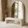 Banco Tapizado en Tela Bouclé Blanco - Moderno e Elegante Minimalista - Karla image 7