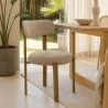 Silla de comedor tapizada en Chenille -  Patas efecto roble - Diseño ergonómico y moderno - Okare image 7