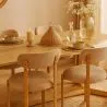 Silla de comedor tapizada en Chenille -  Patas efecto roble - Diseño ergonómico y moderno - Okare image 7