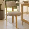 Silla de comedor tapizada en Chenille -  Patas efecto roble - Diseño ergonómico y moderno - Okare image 7