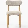 Silla de comedor tapizada en Chenille -  Patas efecto roble - Diseño ergonómico y moderno - Okare image 7