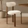 Silla de comedor tapizada en Chenille -  Patas efecto madera oscura - Diseño ergonómico y moderno - Okare image 7
